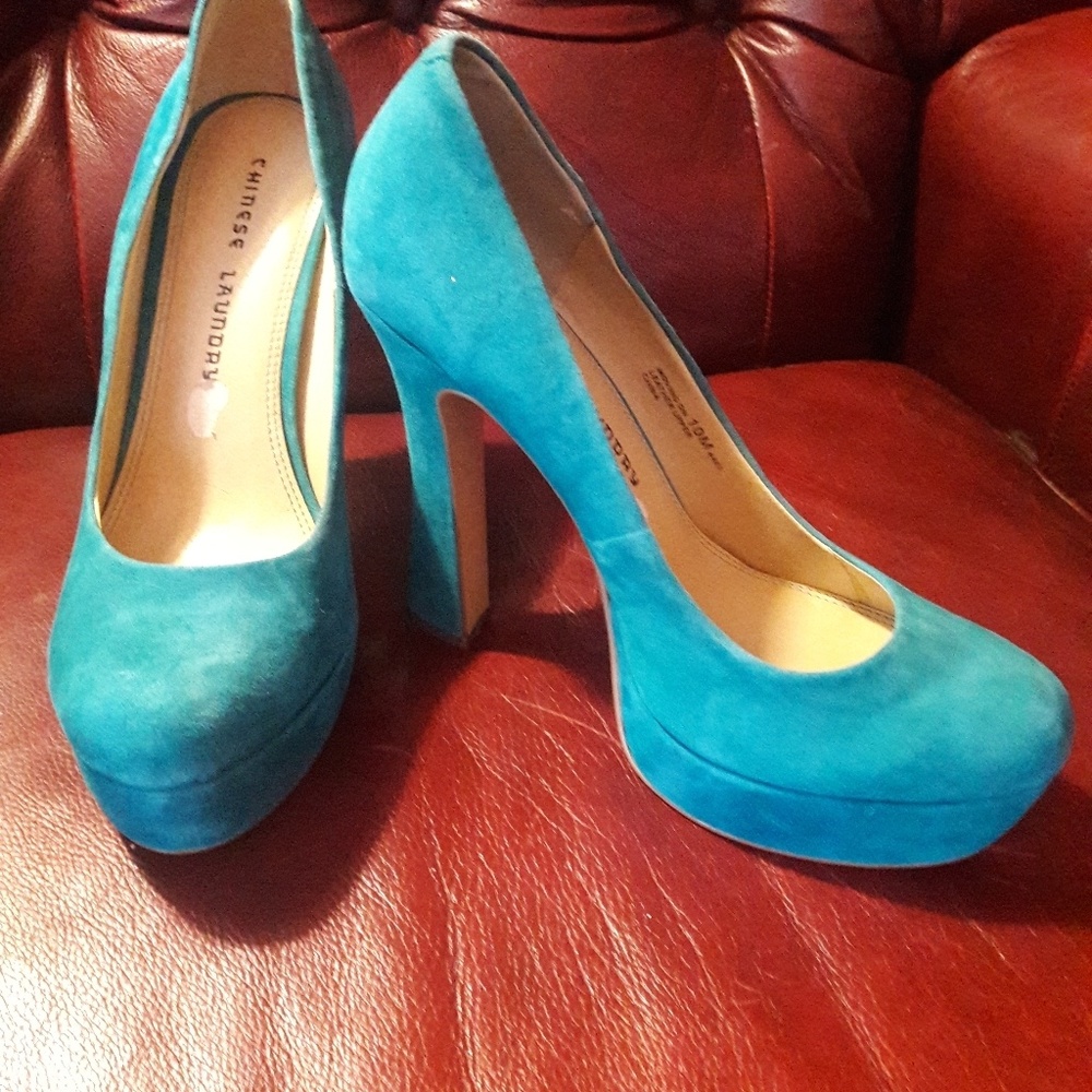 Blue Suede heels size 10